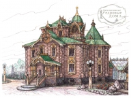 <b>Рубленный дом из Кедра 860м2</b> - «Эксклюзивные дома из кедра - Русское зодчество». Автор Василий Щербахо