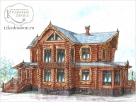 Эскиз рубленного дома в классическом стиле 250 м2, авторы Виктор Жестков и Василий Щербахо